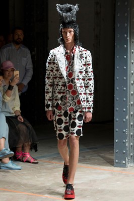 Lot 242 - A Comme des Garçons men's Fornasetti-printed polyester tailcoat, Spring-Summer 2017