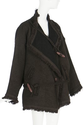 Lot 179 - An Issey Miyake 'mushiro' cotton/wool jacket, Autumn-Winter 1984
