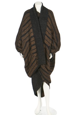 Lot 177 - A good Issey Miyake knitted wool-blend two-piece ensemble, 1983-85