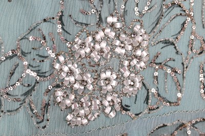 Lot 63 - A flapper dress of pale sea-blue crêpe chiffon, circa 1929