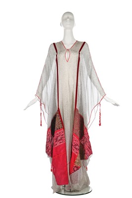 Lot 315 - A Thea Porter couture printed chiffon abaya, 1970s