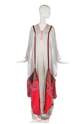 Lot 315 - A Thea Porter couture printed chiffon abaya, 1970s