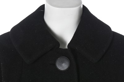 Lot 83 - A Christian Dior by Yves Saint Laurent couture black wool tent coat, 1958-60