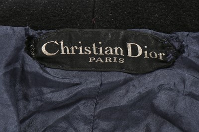 Lot 83 - A Christian Dior by Yves Saint Laurent couture black wool tent coat, 1958-60
