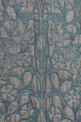Lot 56 - A good lamé opera coat in shades of silver and sea-green, 1930s
