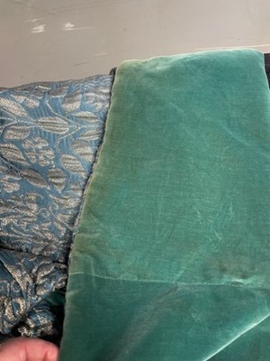 Lot 56 - A good lamé opera coat in shades of silver and sea-green, 1930s