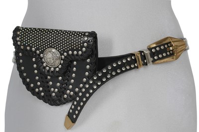 Lot 1 - A Gianni Versace studded leather belt-bag, circa 1992