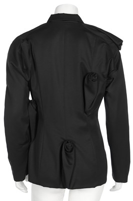 Lot 168 - A John Galliano black wool gabardine jacket, 'The Rose' collection, Autumn/Winter 1987-88