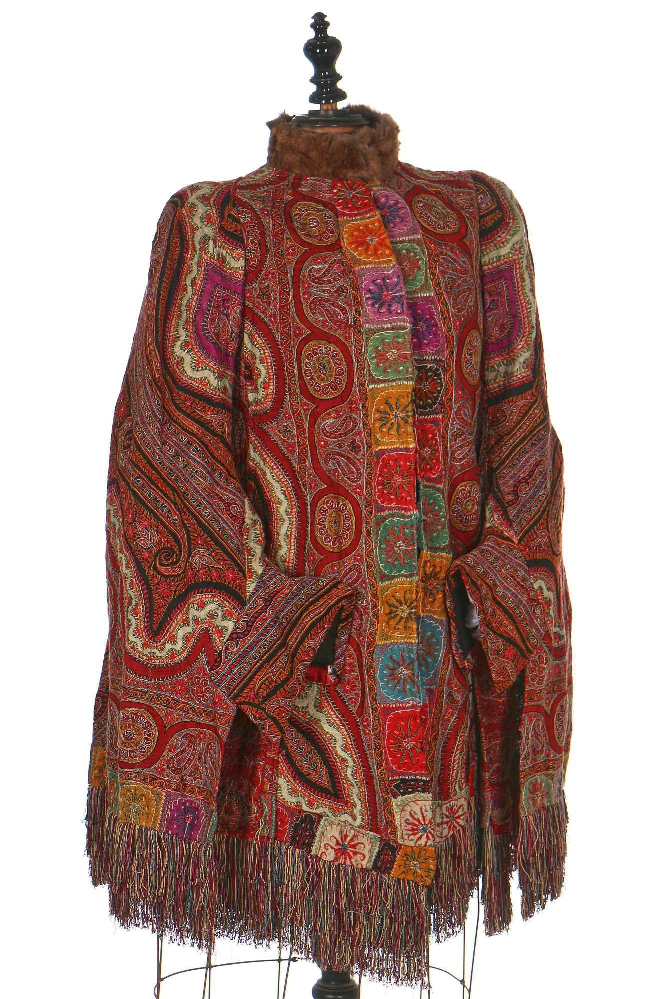 Lot 46 - A kashmir embroidered visite, probably French, circa 1885.