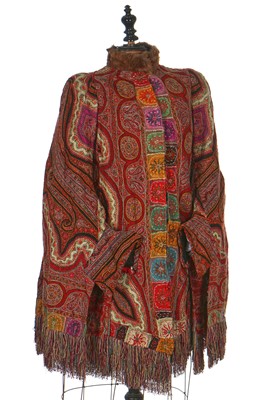 Lot 46 - A kashmir embroidered visite, probably French, circa 1885.
