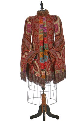 Lot 46 - A kashmir embroidered visite, probably French, circa 1885.