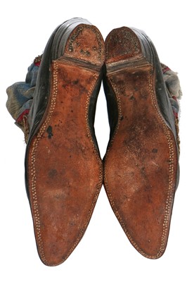 Lot 47 - A pair of unusual ladies' embroidered ankle boots, Turkish, 1880-90