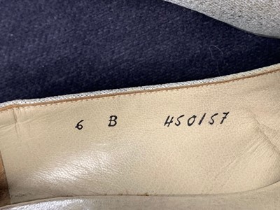 Lot 94 - A pair of Dior silver lurex shoes, circa 1966