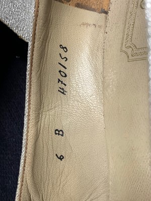 Lot 94 - A pair of Dior silver lurex shoes, circa 1966