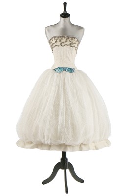 Lot 79 - Audrey Hepburn's Givenchy haute couture white point d'esprit ball gown worn in the opera scene of 'Love in the Afternoon', 1956