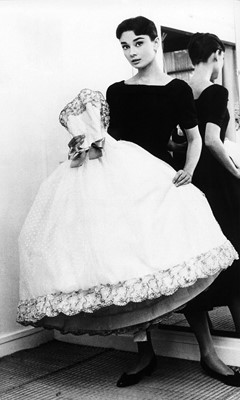 Lot 79 - Audrey Hepburn's Givenchy haute couture white point d'esprit ball gown worn in the opera scene of 'Love in the Afternoon', 1956