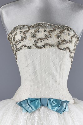 Lot 79 - Audrey Hepburn's Givenchy haute couture white point d'esprit ball gown worn in the opera scene of 'Love in the Afternoon', 1956