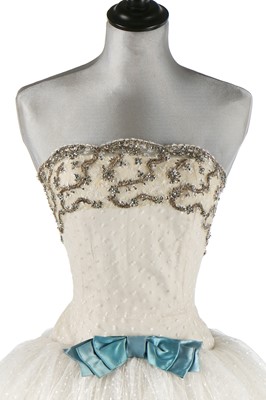 Lot 79 - Audrey Hepburn's Givenchy haute couture white point d'esprit ball gown worn in the opera scene of 'Love in the Afternoon', 1956