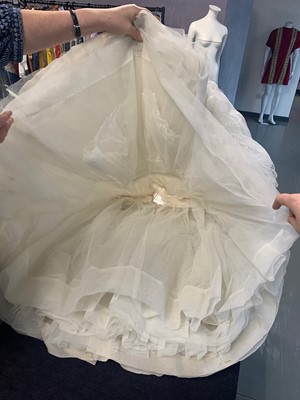 Lot 79 - Audrey Hepburn's Givenchy haute couture white point d'esprit ball gown worn in the opera scene of 'Love in the Afternoon', 1956