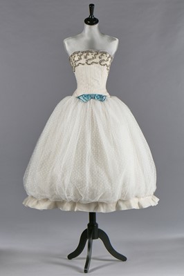 Lot 79 - Audrey Hepburn's Givenchy haute couture white point d'esprit ball gown worn in the opera scene of 'Love in the Afternoon', 1956