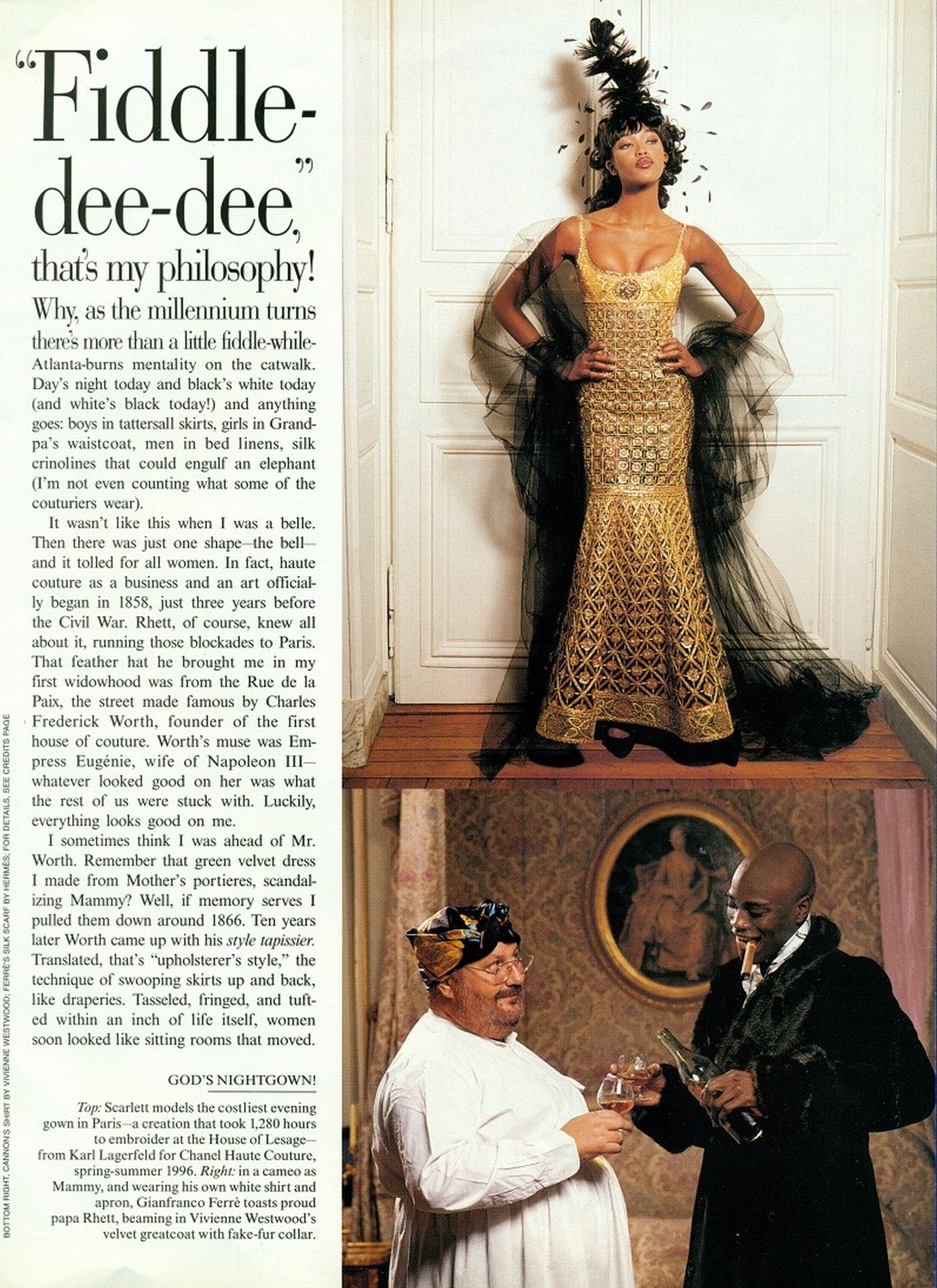 chanel haute couture 1996 gold embroidered dress Lot 218