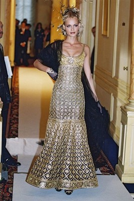 Lot 218 - A fine Chanel couture by Karl Lagerfeld gold embroidered 'leopard' dress, Spring-Summer 1996