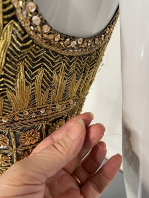 Lot 218 - A fine Chanel couture by Karl Lagerfeld gold embroidered 'leopard' dress, Spring-Summer 1996