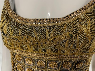 Lot 218 - A fine Chanel couture by Karl Lagerfeld gold embroidered 'leopard' dress, Spring-Summer 1996