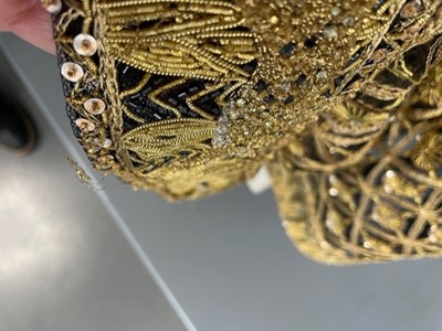 Lot 218 - A fine Chanel couture by Karl Lagerfeld gold embroidered 'leopard' dress, Spring-Summer 1996