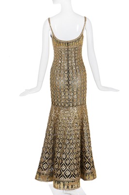 Lot 218 - A fine Chanel couture by Karl Lagerfeld gold embroidered 'leopard' dress, Spring-Summer 1996