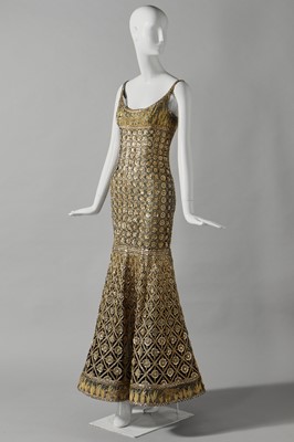 Lot 218 - A fine Chanel couture by Karl Lagerfeld gold embroidered 'leopard' dress, Spring-Summer 1996