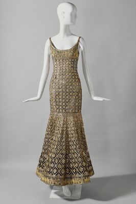 Lot 218 - A fine Chanel couture by Karl Lagerfeld gold embroidered 'leopard' dress, Spring-Summer 1996