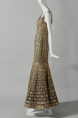 Lot 218 - A fine Chanel couture by Karl Lagerfeld gold embroidered 'leopard' dress, Spring-Summer 1996