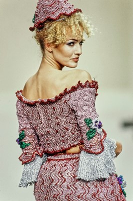 Lot 206 - A Vivienne Westwood knitted lurex hat, 'On Liberty' collection, Autumn-Winter 1994-95