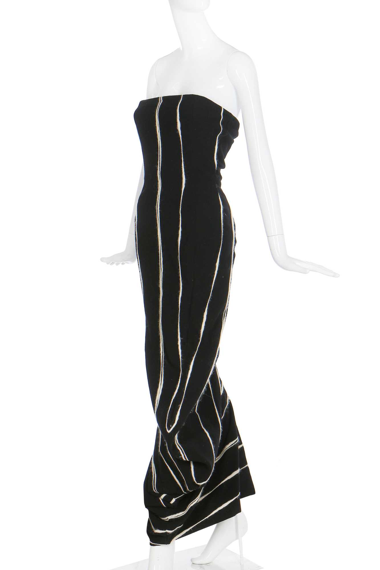 Lot 210 - A rare John Galliano striped wool sheath, 'Dolores' collection, Autumn-Winter 1995-96