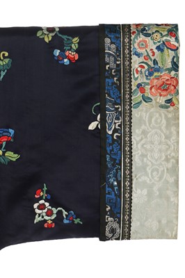Lot 262 - An embroidered satin informal robe, Changfu, Chinese, circa 1900