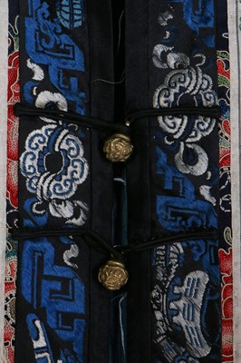 Lot 262 - An embroidered satin informal robe, Changfu, Chinese, circa 1900