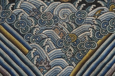 Lot 264 - An embroidered summer formal robe or Chaofu, Chinese, 19th century