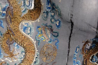 Lot 264 - An embroidered summer formal robe or Chaofu, Chinese, 19th century