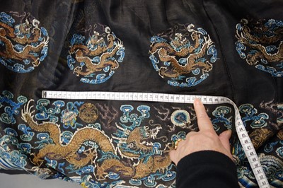 Lot 264 - An embroidered summer formal robe or Chaofu, Chinese, 19th century