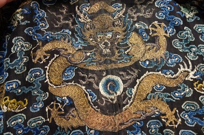 Lot 264 - An embroidered summer formal robe or Chaofu, Chinese, 19th century