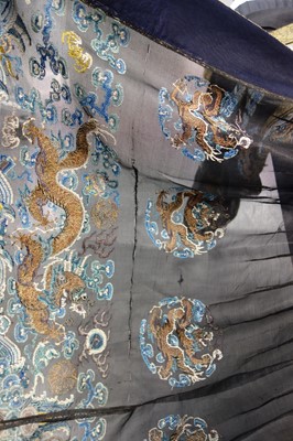 Lot 264 - An embroidered summer formal robe or Chaofu, Chinese, 19th century