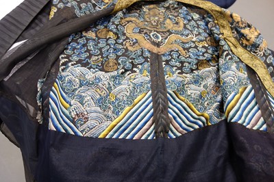 Lot 264 - An embroidered summer formal robe or Chaofu, Chinese, 19th century