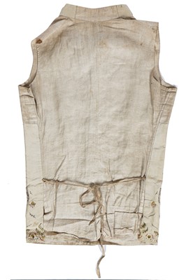Lot 35 - Three men's embroidered silk waistcoats, late 18th-early 19th century