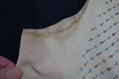 Lot 35 - Three men's embroidered silk waistcoats, late 18th-early 19th century