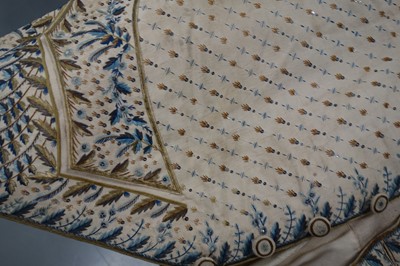 Lot 35 - Three men's embroidered silk waistcoats, late 18th-early 19th century