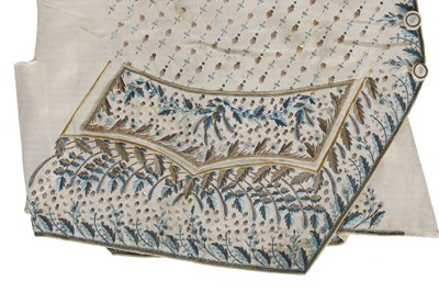 Lot 35 - Three men's embroidered silk waistcoats, late 18th-early 19th century
