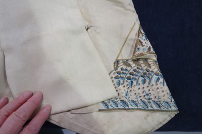 Lot 35 - Three men's embroidered silk waistcoats, late 18th-early 19th century
