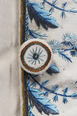 Lot 35 - Three men's embroidered silk waistcoats, late 18th-early 19th century