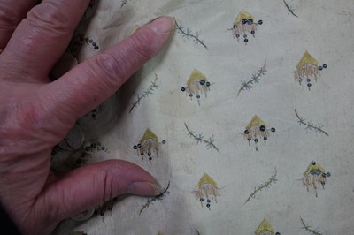Lot 35 - Three men's embroidered silk waistcoats, late 18th-early 19th century